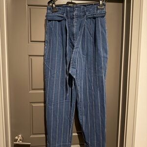 J. Crew Navy Pinstripe Trousers